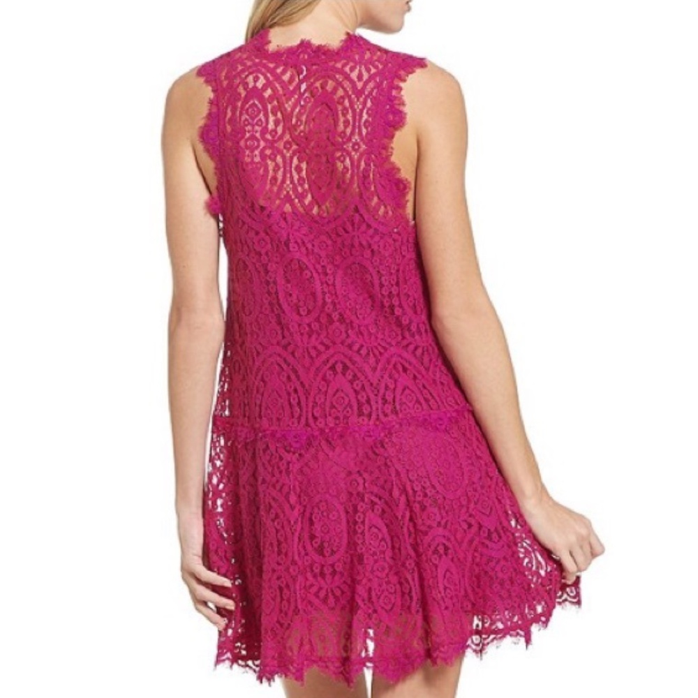 Free People Dress Pink Heart In Two Lace Mini - Picture 2 of 8